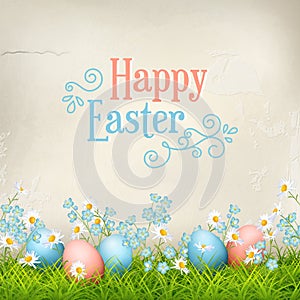 Easter eggs in Grass