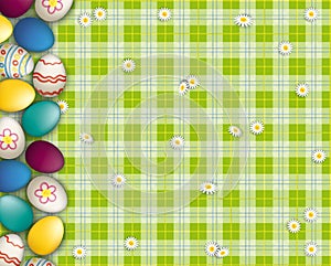 Easter Eggs Green Picnic Blanket
