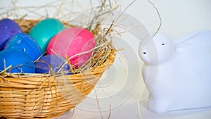 Easter. easter eggs on greenbox