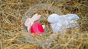 Easter. easter eggs on greenbox