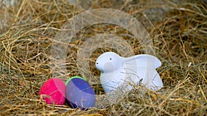 Easter. easter eggs on greenbox