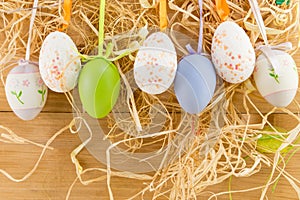 Easter eggs hanging