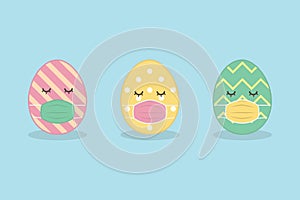 Easter eggs icons. Vector illustration. Easter eggs icons. Vector illustration