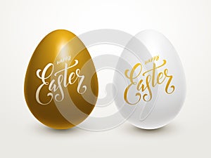 Easter eggs lettering poster