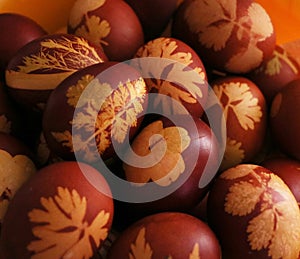 Easter eggs Natural hand painted easter eggs Brown eggs with natural pattern