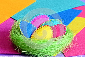 Easter eggs in a nest crafts