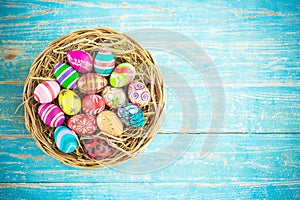 Easter eggs painting decorated on backgrounds