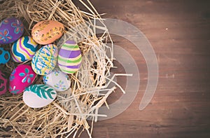 Easter eggs painting decorated on backgrounds