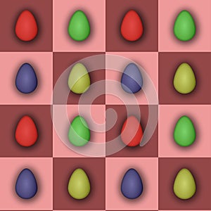 Easter eggs pattern background vectorial illustration a chess