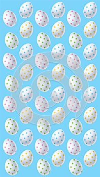 Easter eggs pattern on blue Story wallpaper Easter