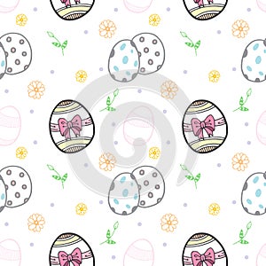 Easter eggs pattern seamless vector illustration background