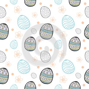 Easter eggs pattern seamless vector illustration background