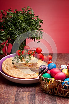 Easter Eggs And Pizza Rustica