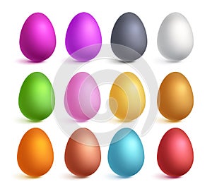 Easter eggs plain vector set design. Easter egg colorful collection for kids party egg
