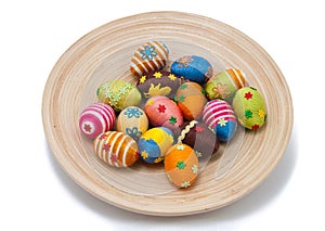 Easter eggs on plate