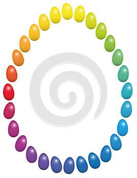 Easter Eggs Rainbow Frame