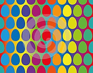 Easter Eggs Rainbow Gradient Seamless Pattern