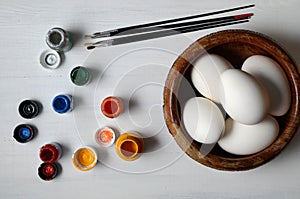 Easter eggs ready for painting
