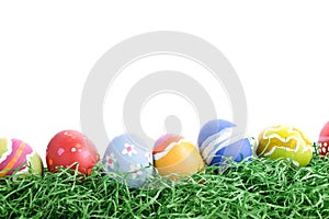 Easter eggs in a row