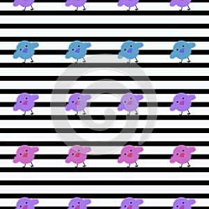 Easter eggs seamless cartoon chicken pattern for wrapping paper and fabrics and linens and kindergarten accessories