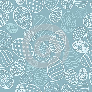 Easter Eggs with seamless ornament pattern, Vector