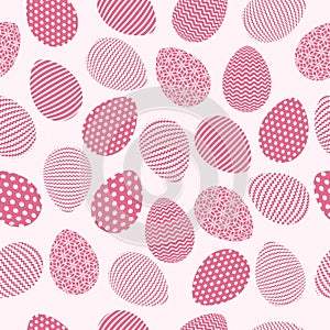 Easter Eggs with seamless ornament pattern, Vector