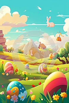 easter eggs seamless pattern