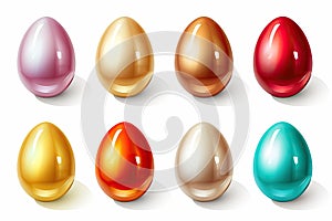 Easter Eggs Set, Color 3d Chicken Eggs, Painted Egg