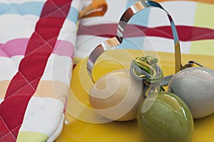 Easter eggs with shape heart