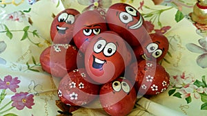 Easter eggs smily faces