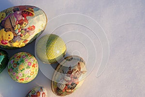 Easter-eggs in snow