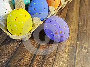 Easter eggs tray wooden container