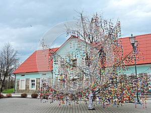 Easter eggs tree in Sveksna town