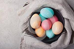 Easter eggs in trendy pastel colors