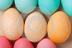 Easter eggs in trendy pastel colors