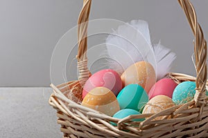 Easter eggs in trendy pastel colors