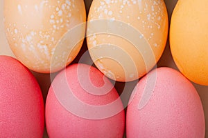 Easter eggs in trendy pastel colors