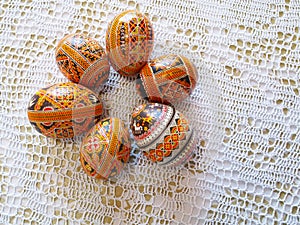 Easter eggs with ukrainian pattern