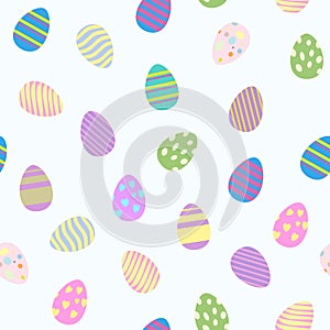 Seamless repeating pattern of colourful easter eggs