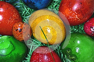 Easter eggs in various colors