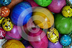 Easter eggs in various colors