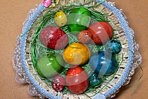 Easter eggs in various colors