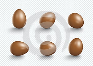 Easter Eggs Vector Element Angles Set 3d Isolated Chocolate