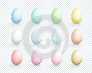 Easter Eggs Vector Element Speckled Colors Set 3d Isolated