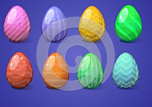 Vector illustration of Easter eggs collection on a white background