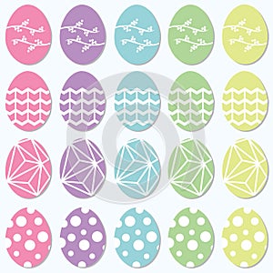 Patterned Pastel Easter Eggs Collection