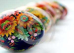 Easter eggs on white