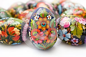 Easter eggs on white