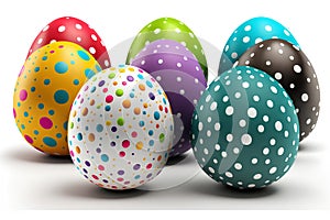 Easter eggs on a white background. 3d image renderer