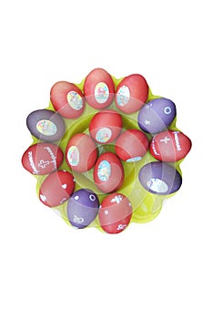 Easter eggs on a white background